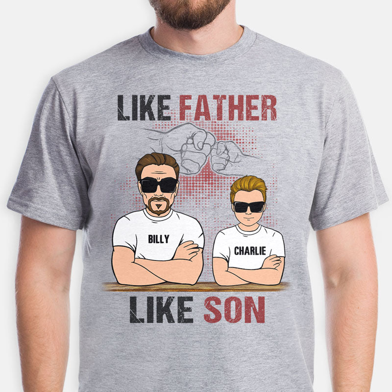 Personalized Gift for Dad from Son, Custom T Shirt - Like Father Like Son, Family Gift, PersonalFury, Premium Tee / Light Blue / 2XL
