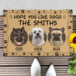 Hope You Like Dogs, Custom Photo Doormat, Gift For Dog Lovers, Personalized Doormat, New Home Gift