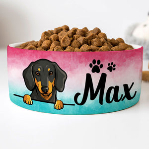 Personalized Custom Dog Bowls, Watercolor, Pink Blue, Gift for Dog Lovers