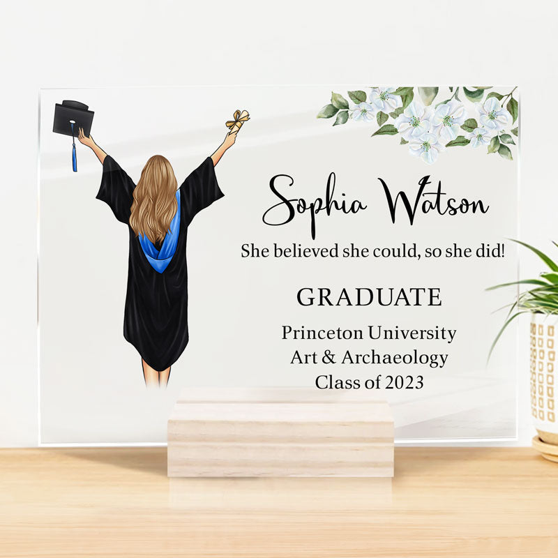 Graduation-Achievement Glass Picture Frame 6x4 With Stand Very  Congratulatory