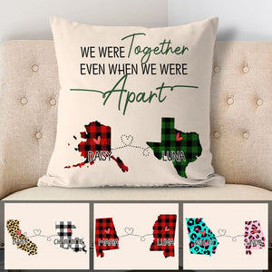 Together Apart, Personalized State Colors Pillow, Custom Christmas Gift