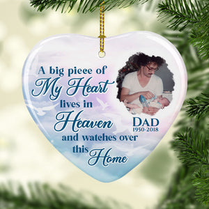 A Big Piece of My Heart, Custom Photo, Personalized Memorial Ornaments, Father's Day gift