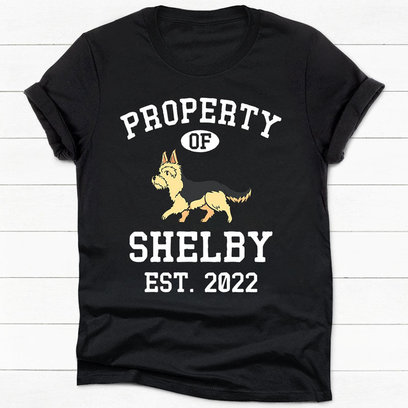 Property Of Yorkie Personalized Shirt, Custom Gifts For Dog Lovers