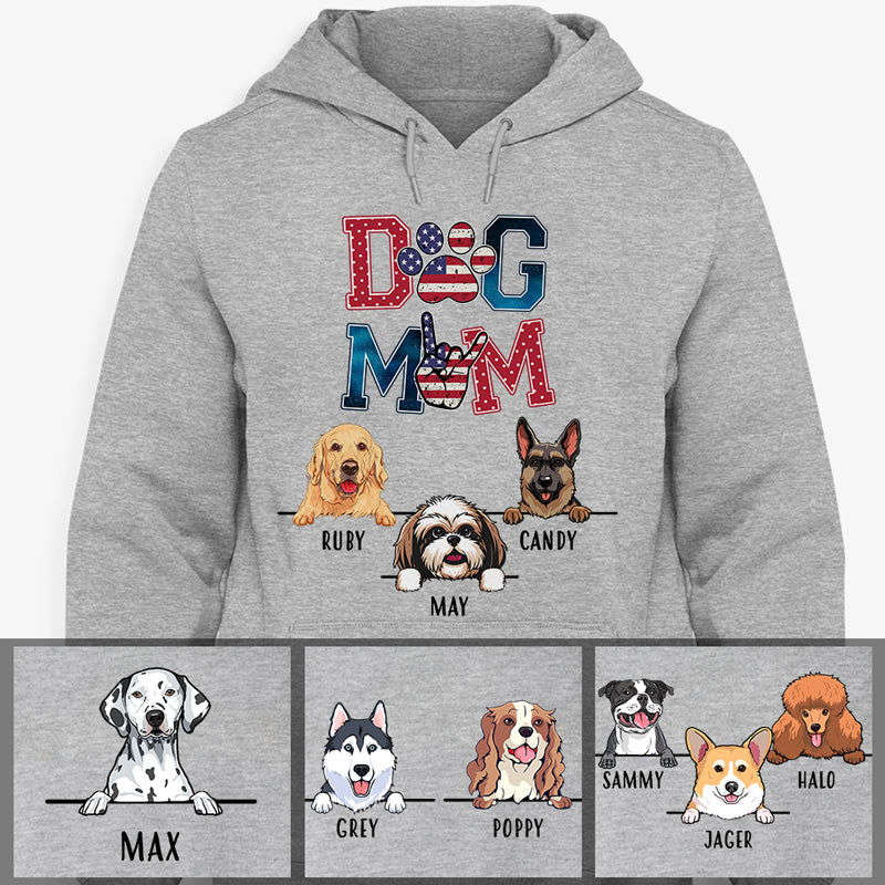Dog Mom USA, Personalized Custom Hoodie, Sweater, T shirts, Christmas Gift for Dog Lovers