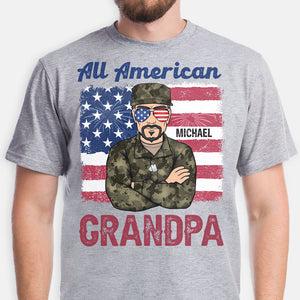 All American Dad or Grandpa Old Man, July 4th, Personalized Shirt, Father Gifts