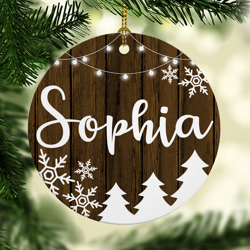 Personalized Name Wood, Christmas Ornaments, Custom Holiday ...