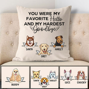Hello and Goodbye, Personalized Memorial Pillows, Custom Gift for Dog Lovers