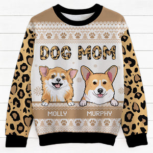 Dog Mom, Personalized All-Over-Print Sweatshirt, Gift For Dog Lovers