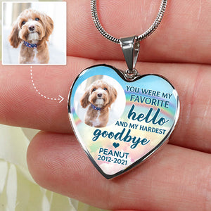 You Are My Favorite, Pet Memorial, Custom Photo, Luxury Heart Necklace, Gift for Dog Lovers, Cat Lovers