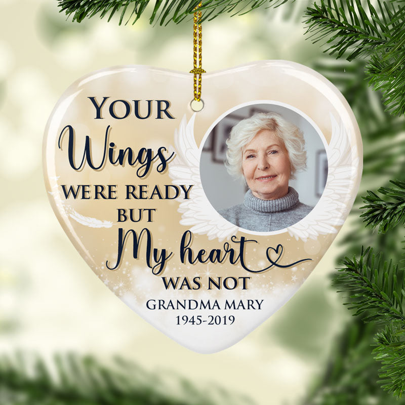 Your Wings Were Ready But My Heart Was Not, Personalized Memorial Ornaments, Father's Day gift