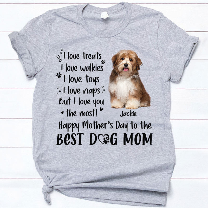 Mother's Day Gift 2023, Custom Photo Shirt - Happy Mother's Day Dog Mom, Gift for Dog Mom, PersonalFury, Pullover Hoodie / Ash / 4XL