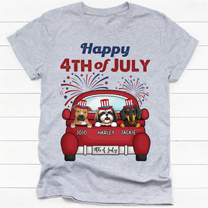 Happy 4th Of July Car, Gift For Dog Lover, Custom Shirt For Dog Lovers, Personalized Gifts