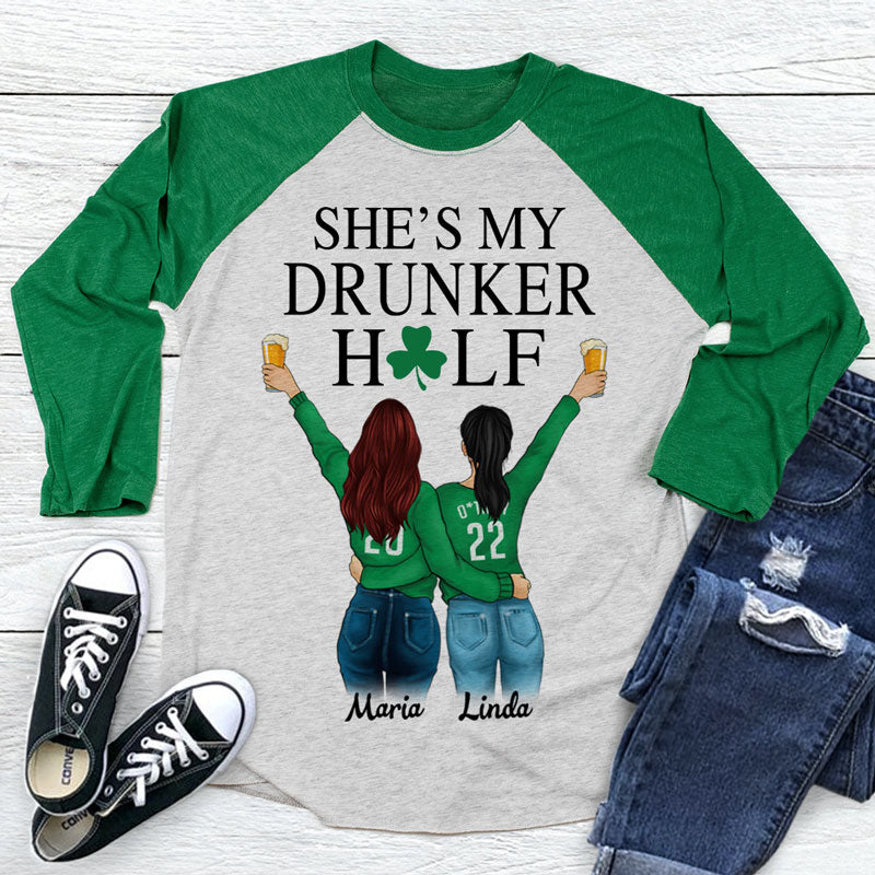 She's My Drunk Half Personalized St. Patrick's Day Unisex Raglan Shirt
