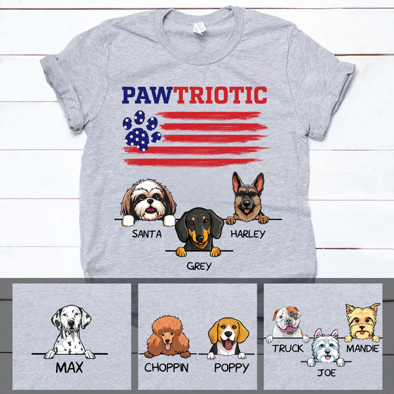 Pawtriotic, Personalized Shirt, Customized Gifts for Dog Lovers, Custom Tee