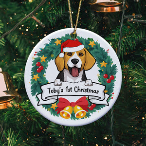 Personalized dog's first christmas ornament hotsell