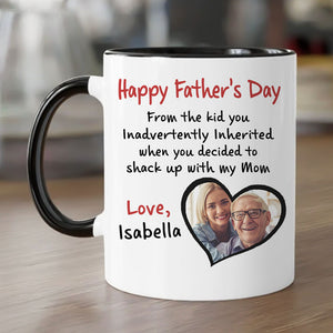 From The Kid You Inadvertently Inherited, Personalized Mug, Father's Day Gift For Stepdad, Custom Photo