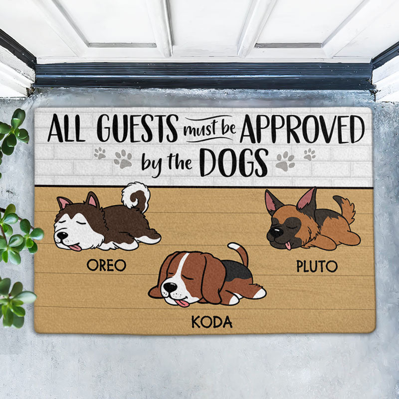 All Guests Must Be Approved By Dog, Personalized Doormat, Gift For Dog Lovers