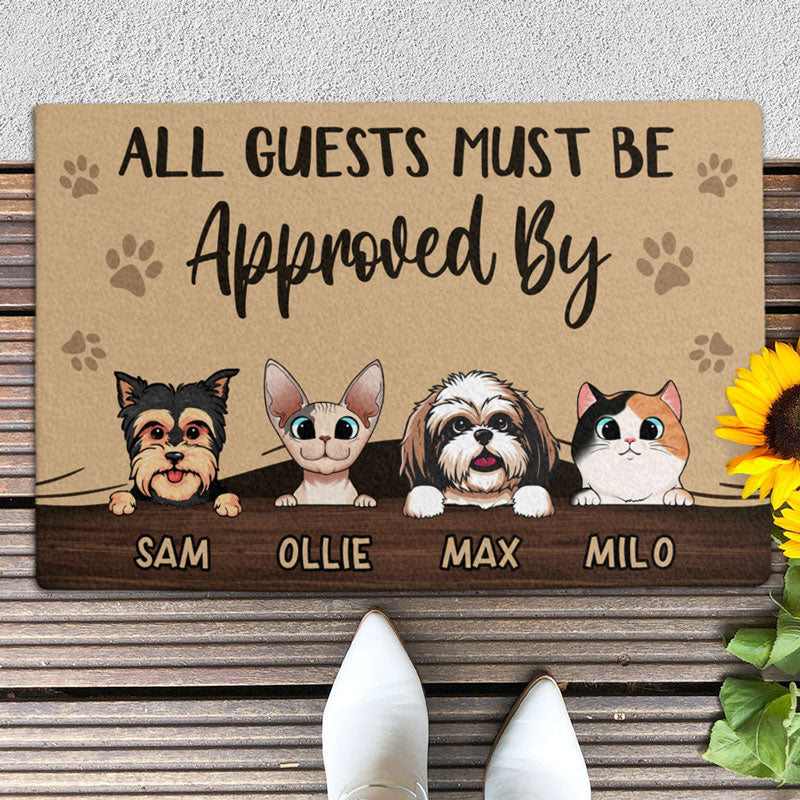 All Guest Must Be Approved By, Custom Doormat, Personalized Doormat, New Home Gift, Gift For Pet Lovers