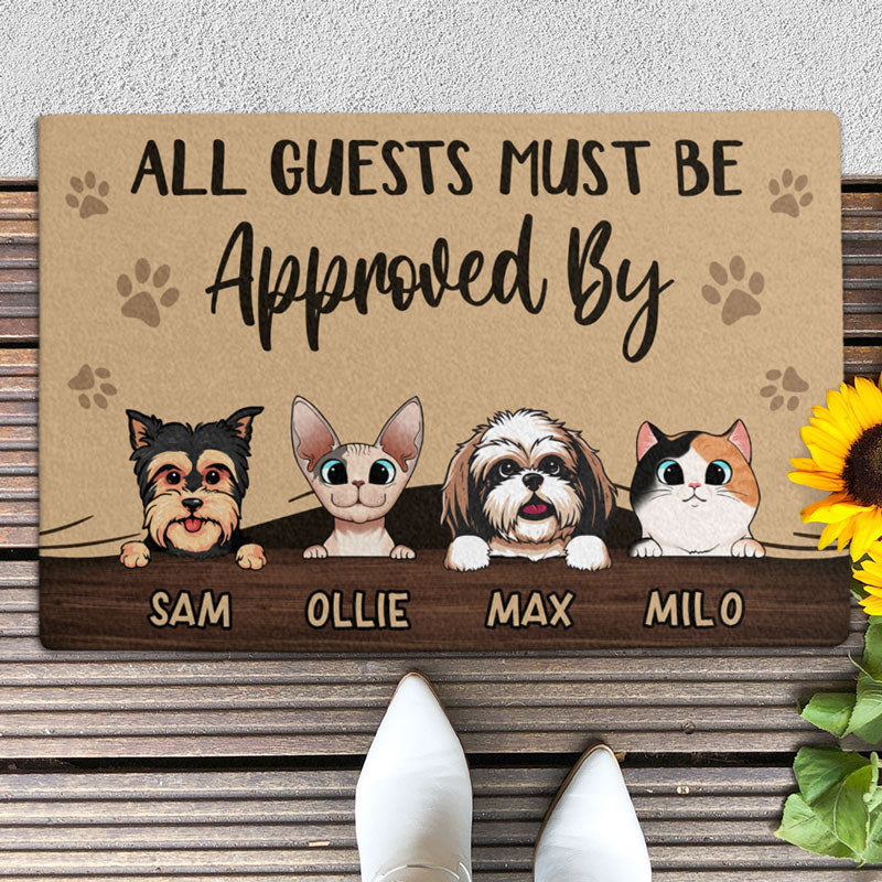 All Guest Must Be Approved By, Custom Doormat, Personalized Doormat, New Home Gift, Gift For Pet Lovers