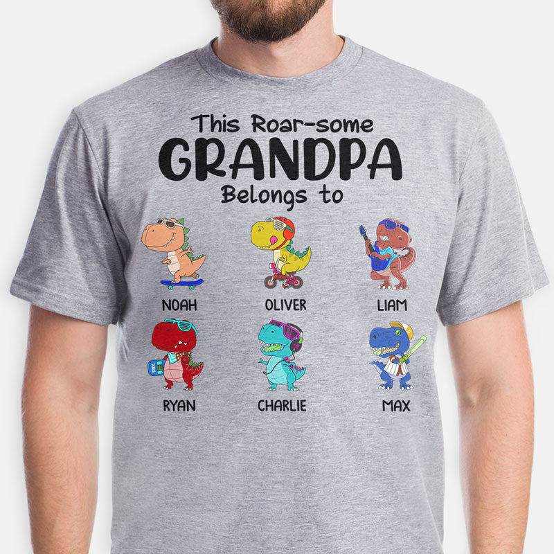 This Roar-some Belongs To, Dinosaur, Personalized Shirt, Gifts for Father and Grandpa