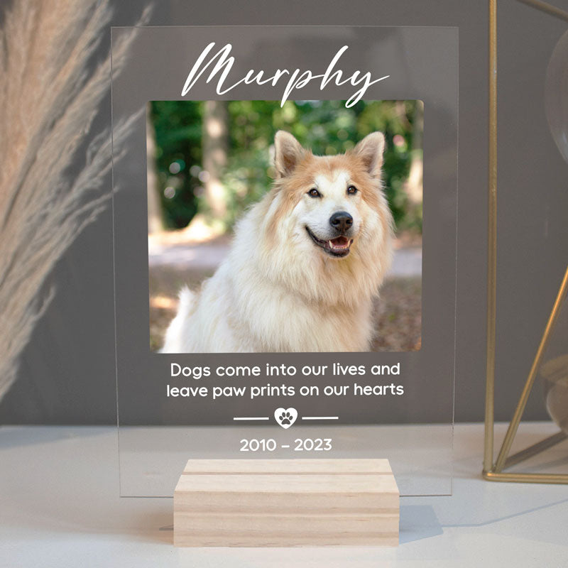 Dogs Leave Paw Prints on Our Hearts Acrylic Plaque