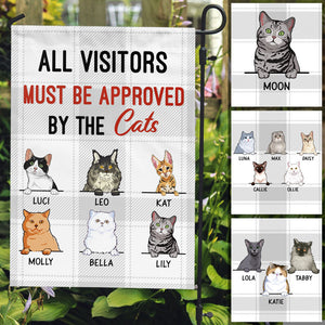 All Visitors Must Be Approved By The Cats, Custom Flags, Personalized Cat Decorative Garden Flags