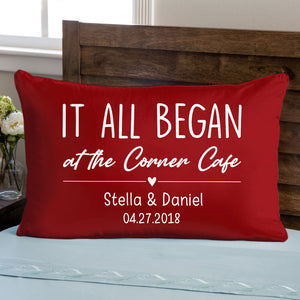 Where It All Began, Personalized Pillows, Anniversary Gift, Valentine Gift For Her
