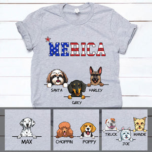 Merica, Personalized Shirt, Customized Gifts for Dog Lovers, Custom Tee