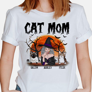 Cat Mom Halloween, Gift For Cat Mom, Custom Shirt For Cat Lovers, Personalized Gift