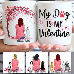 My Dog is my Valentine, Red Tree, Personalized Mugs, Custom Gifts for Dog Lovers