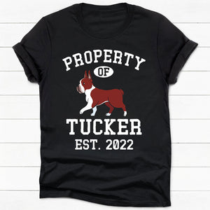 Property Of Boston Terrier, Personalized Shirt, Custom Gifts For Dog Lovers