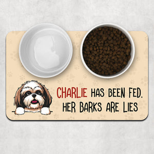 Dog Has Been Fed Pet Placemat, Personalized Pet Food Mat, Dog Lovers Gifts