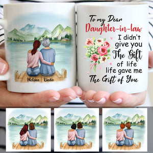 To my Dear Daughter-in-law, Life gave me the gift of you, Lake view, Customized mug, Personalized gifts, Mother's Day gifts