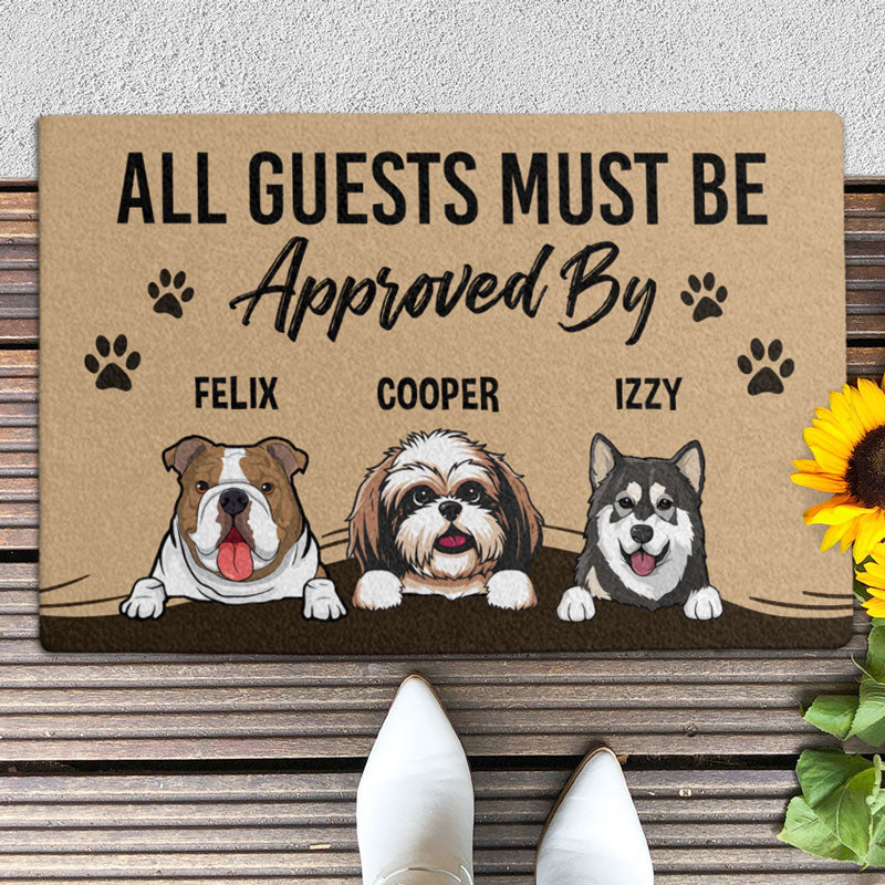 All Guests Must Be Approved, Gift For Dog Lovers, Personalized Doormat, New Home Gift