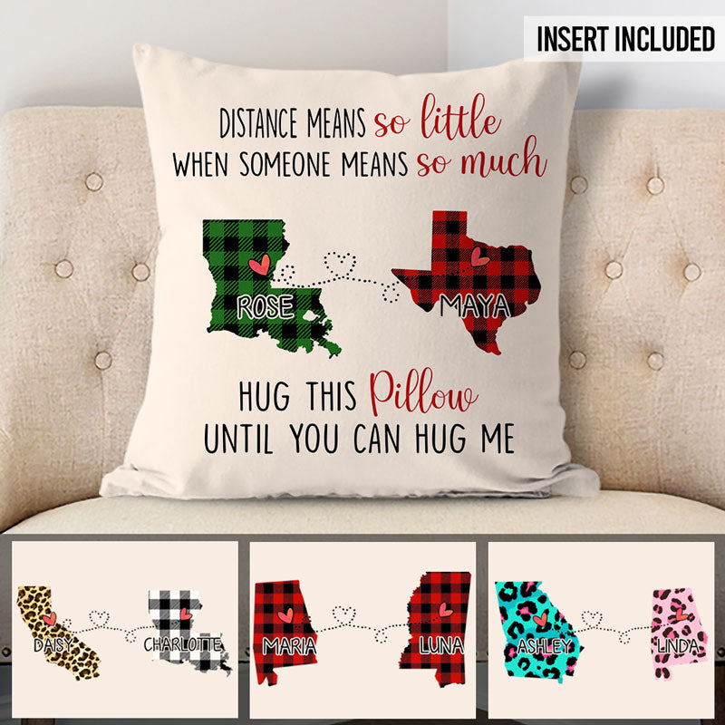 Distance Mean So Little, Personalized State Colors Pillow, Custom Christmas Gift