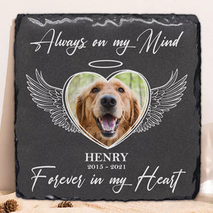 Always On Mind Forever In My Heart, Custom Photo, Personalized Pet Memorial Stone
