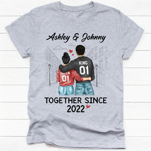 Together Since Queen King Couple, Personalized Unisex Shirt, Anniversary Gifts For Couple