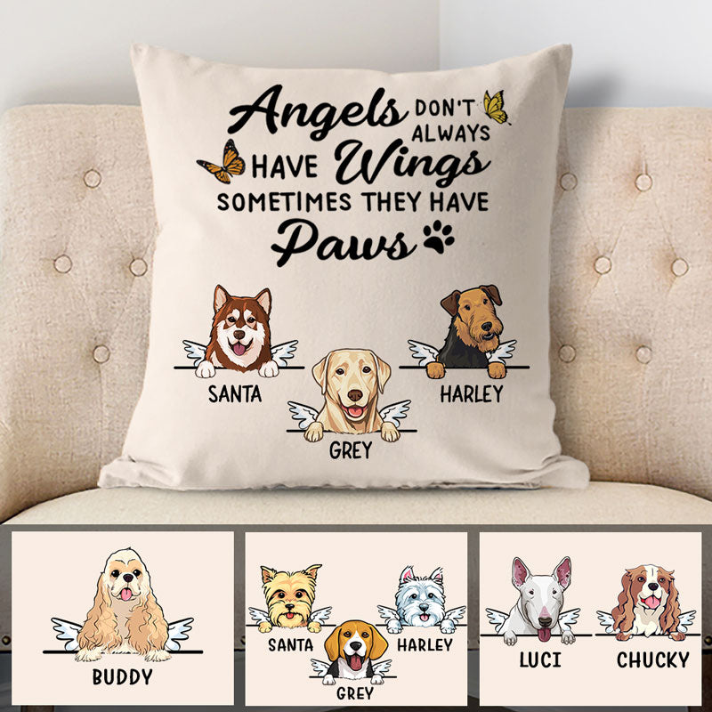 Personalized Pet Pillow Cover With Insert Paw Print Design 