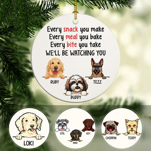 Snack Meal Bite, Personalized Circle Ornaments, Custom Gift for Dog Lovers