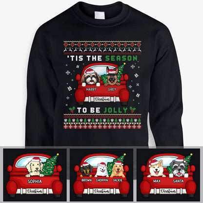 Tis the season to be Jolly, Personalized Custom Sweaters, T shirts, Christmas Gifts for Dog Lovers