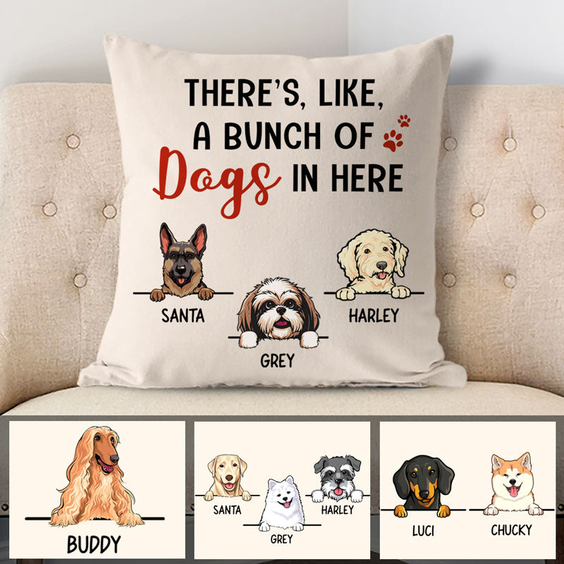 Bunch of Dogs, Personalized Pillows, Custom Gift for Dog Lovers