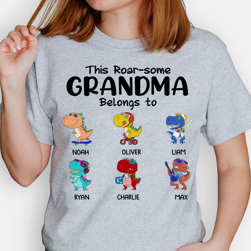 This Roar-some Belongs To, Dinosaur, Personalized Shirt, Gifts for Mom and Grandma
