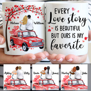 Every Love Story Is Beautiful, Couple Car, Anniversary gifts, Personalized Mugs, Valentine's Day gift