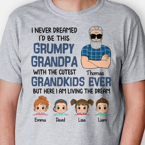 Grumpy Grandpa With Cutest Grandkids, Personalized Father's Day Shirt, Custom Gifts For Grandpa