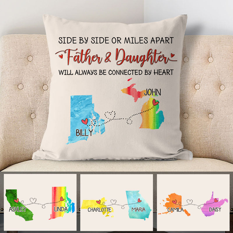 Mother and Daughter Long Distance Heart, Personalized State