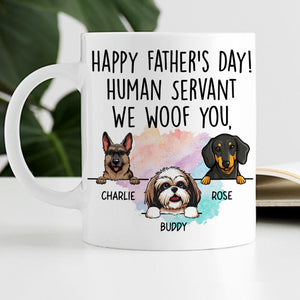 Human Servant, Dogs Dad Mugs, Funny Custom Coffee Mug, Personalized Gift for Dog Lovers