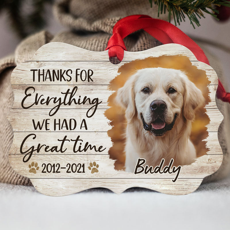 We Had A Great Time, Personalized Aluminium Ornaments, Custom Photo Gift, Christmas Gift For Pet Lovers
