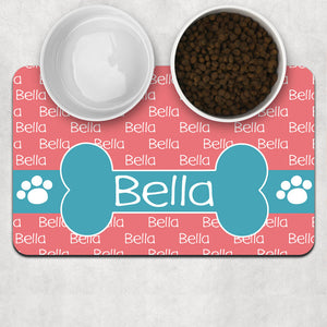 Multi Name Pet Placemats, Personalized Pet Food Mat, Dog Lovers Gifts