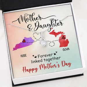 Mother and Daughter Forever Linked Together, Alluring Beauty Luxury Necklace, Gift for Mom