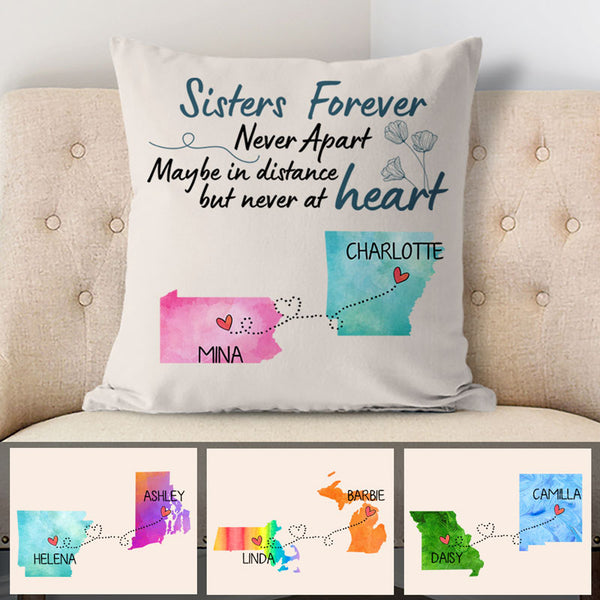 Custom Distressed State Pillow Cover Personalized With Family 